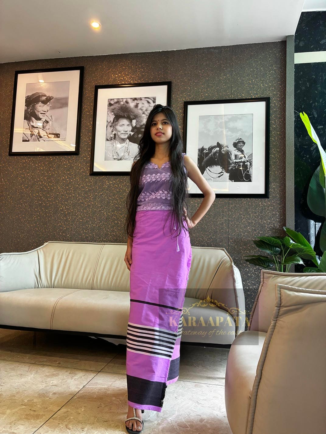 Purple with multi-color stripe gale